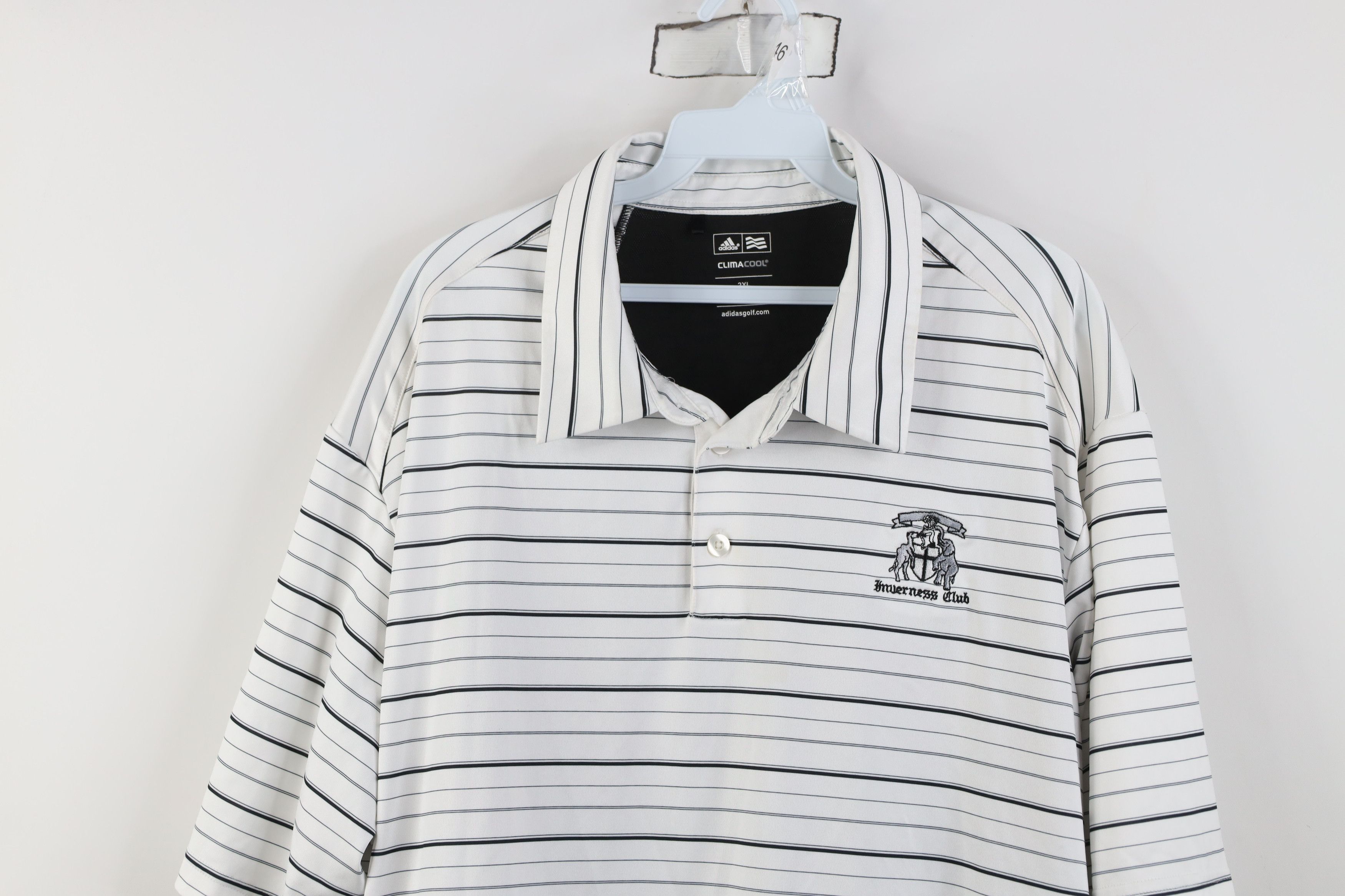 Adidas Vintage Adidas Golf Club Striped Vented Golfing Polo Shirt Size US XXL / EU 58 / 5 - 2 Thumbnail