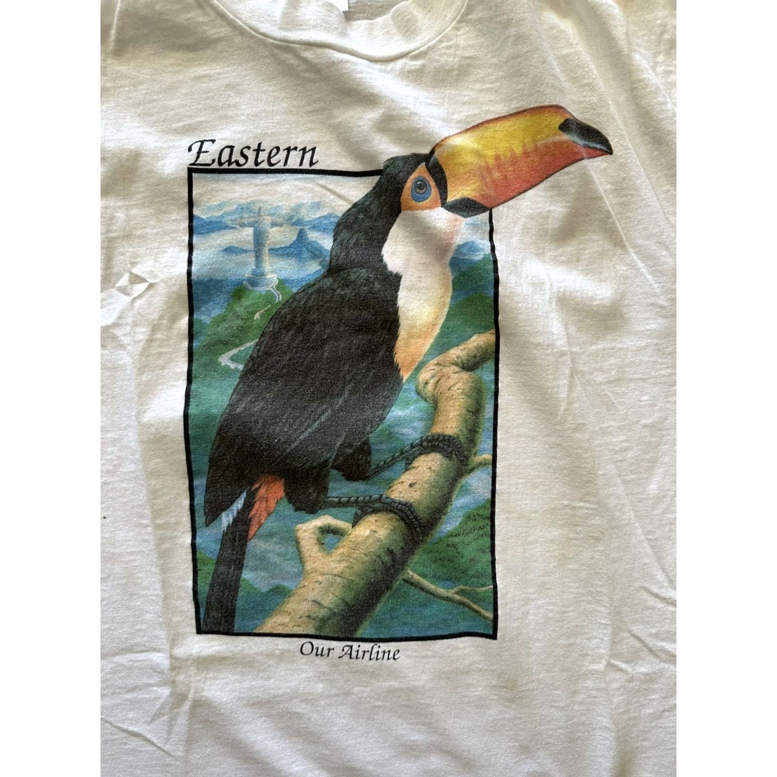 Hanes VINTAGE Hanes Eastern Airlines “Our Airline” Short Sleeve Cotton Graphic Tee L White Mens 1980s Size US L / EU 52-54 / 3 - 2 Thumbnail