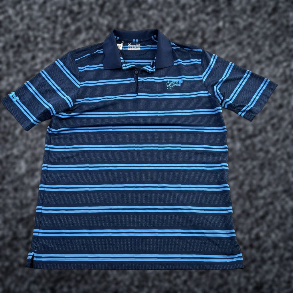 Under Armour Under Armour Shirt Mens Large Blue Striped HeatGear Grand Geneva Golf Polo Size US L / EU 52-54 / 3 - 1 Thumbnail