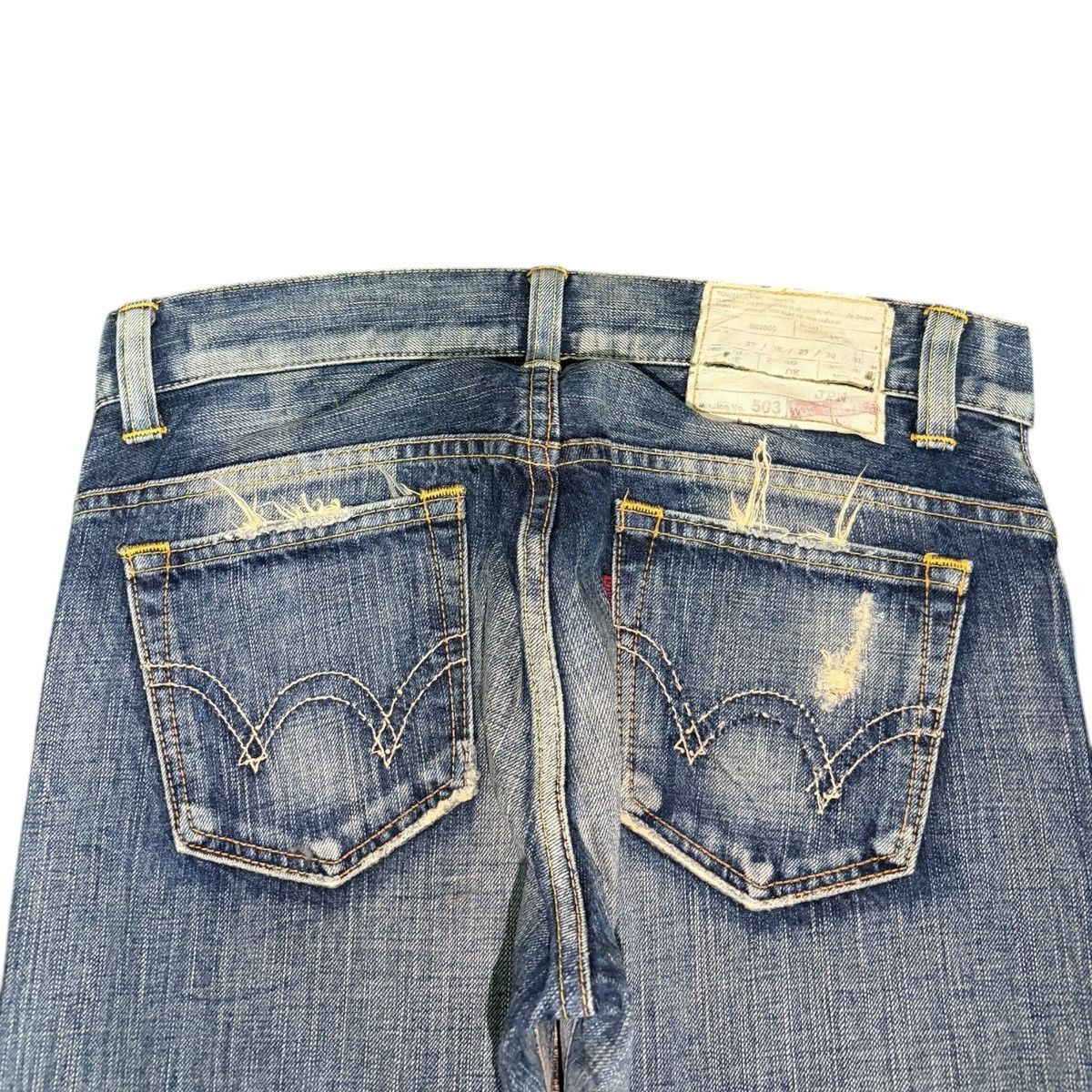 Edwin Vintage Edwin Rusty Wash Distressed Flare Jeans Size 31" - 4 Thumbnail