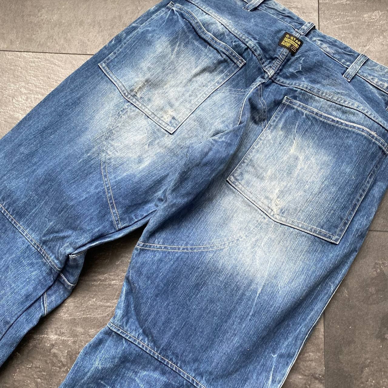 G-Star × Vintage Rare g star raw double knit blue denim jeans Size US 34 / EU 50 - 4 Thumbnail