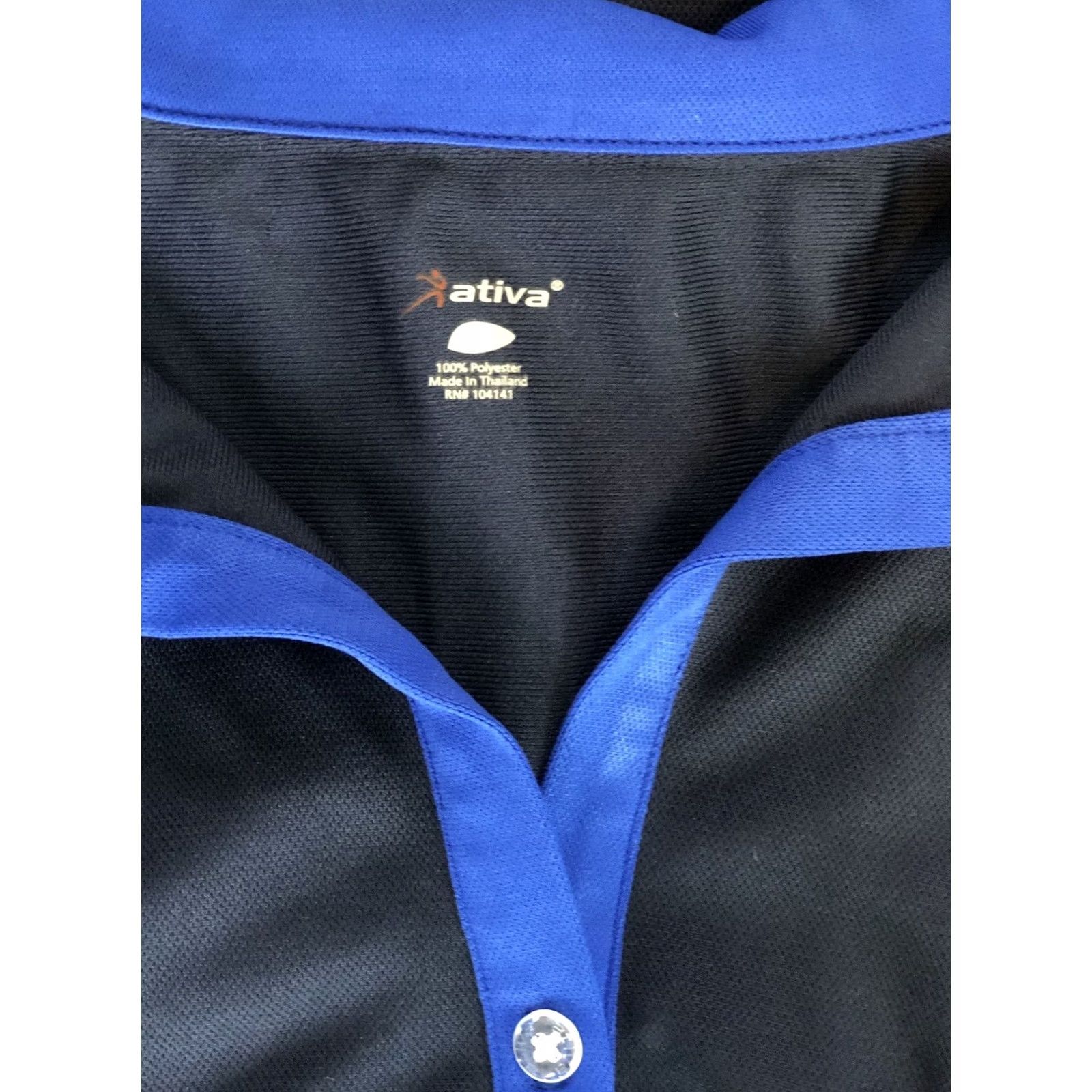 Vintage Ativa Activewear Sleeveless Top XL Blue Button Neck Collared Fitness Gym Size XL / US 12-14 / IT 48-50 - 4 Thumbnail