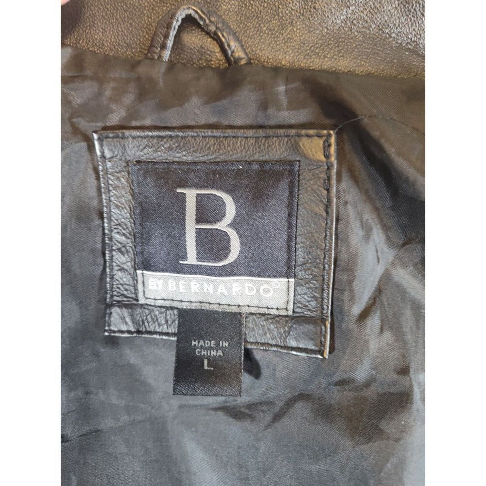 Leather B By BERNARDO Genuine Leather Jacket Womens Sz Large Black Size L / US 10 / IT 46 - 3 Thumbnail