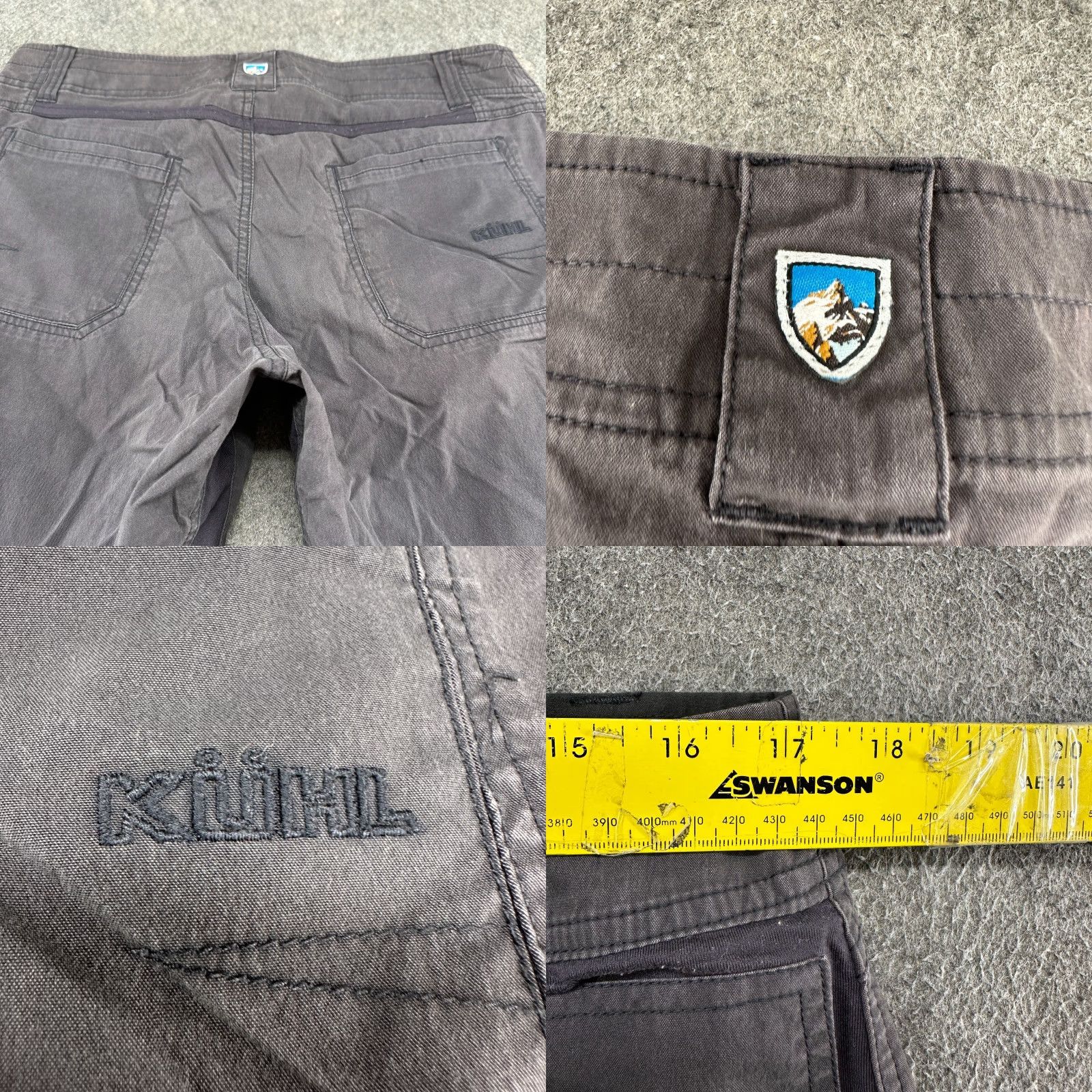 Vintage Kuhl Pants Mens 34x30 Grey Carpenter Straight Cotton Nylon Stretch Hiking Pants Mens Regular 90s Logo USA Vietnam Grey Size US 34 / EU 50 - 8 Thumbnail