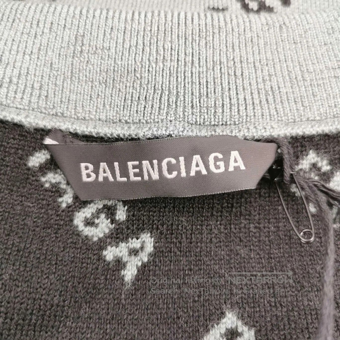 Balenciaga Balenciaga Wool Blend Letter Print Crewneck Long. Size US XL / EU 56 / 4 - 4 Thumbnail