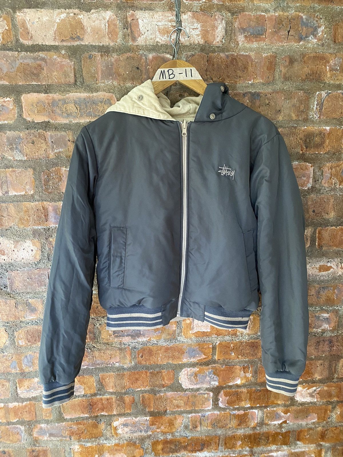 Stussy 2000s STUSSY reversible Padded Embroidered MA-1 Bomber crop Size US XS / EU 42 / 0 - 3 Thumbnail