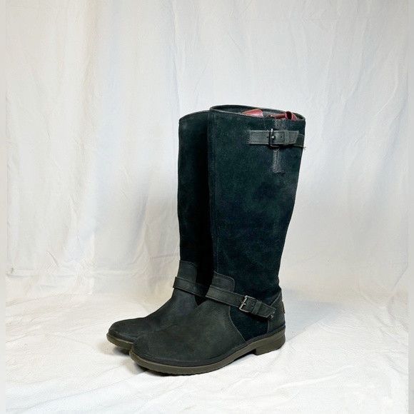 Ugg Ugg Thomsen Tall Black Suede Leather Knee High Boots Size US 9 / IT 39 - 1 Thumbnail