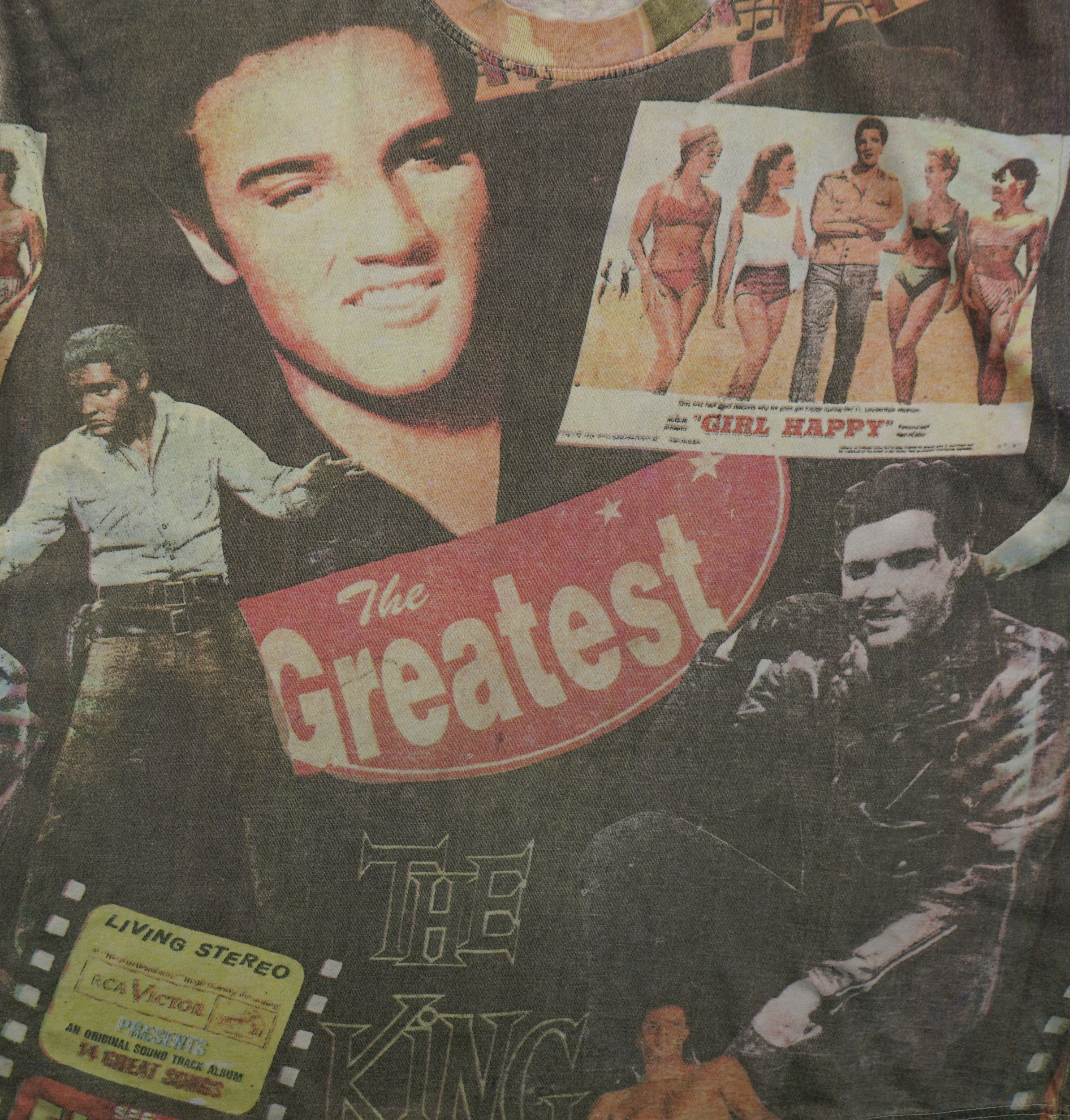 Band Tees × Vintage Vintage 90s Elvis Presley All Over Print T-Shirt Size US L / EU 52-54 / 3 - 2 Thumbnail