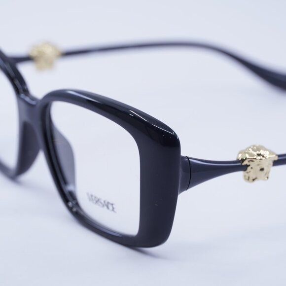 Versace Versace VE3385U GB1 Eyeglasses Shiny Black 53mm Square Frame Size ONE SIZE - 10 Thumbnail