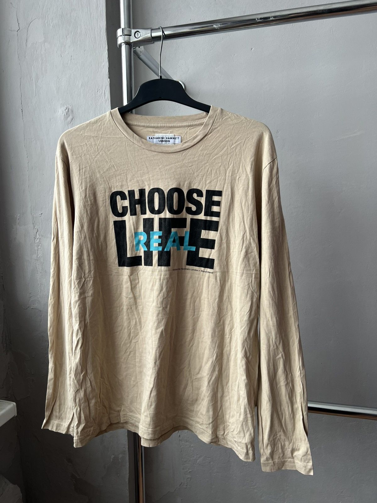 Katharine Hamnett London KATHARINE HAMNETT X WOOD WOOD “CHOOSE REAL LIFE” LONG SLEEVE Size US XL / EU 56 / 4 - 2 Thumbnail