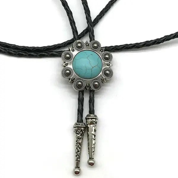 Cowboy Equipment Seiko x Asahi Turquoise Sunflower Design Rope Bolo Tie Size ONE SIZE - 1 Thumbnail