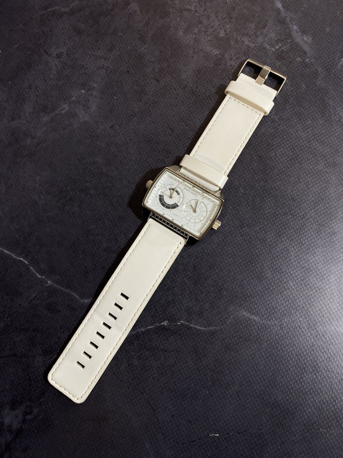 Japanese Brand × Vintage Alberto Kavalli Dual Dial White Strap Watch Japanese Brand Size ONE SIZE - 5 Thumbnail