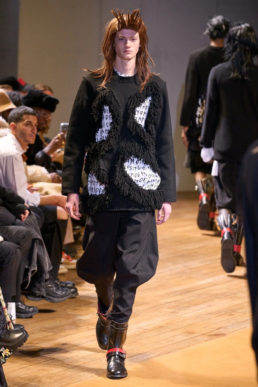image of Comme Des Garcons Homme Plus Tasseled Crewneck in Black, Men's (Size Small)