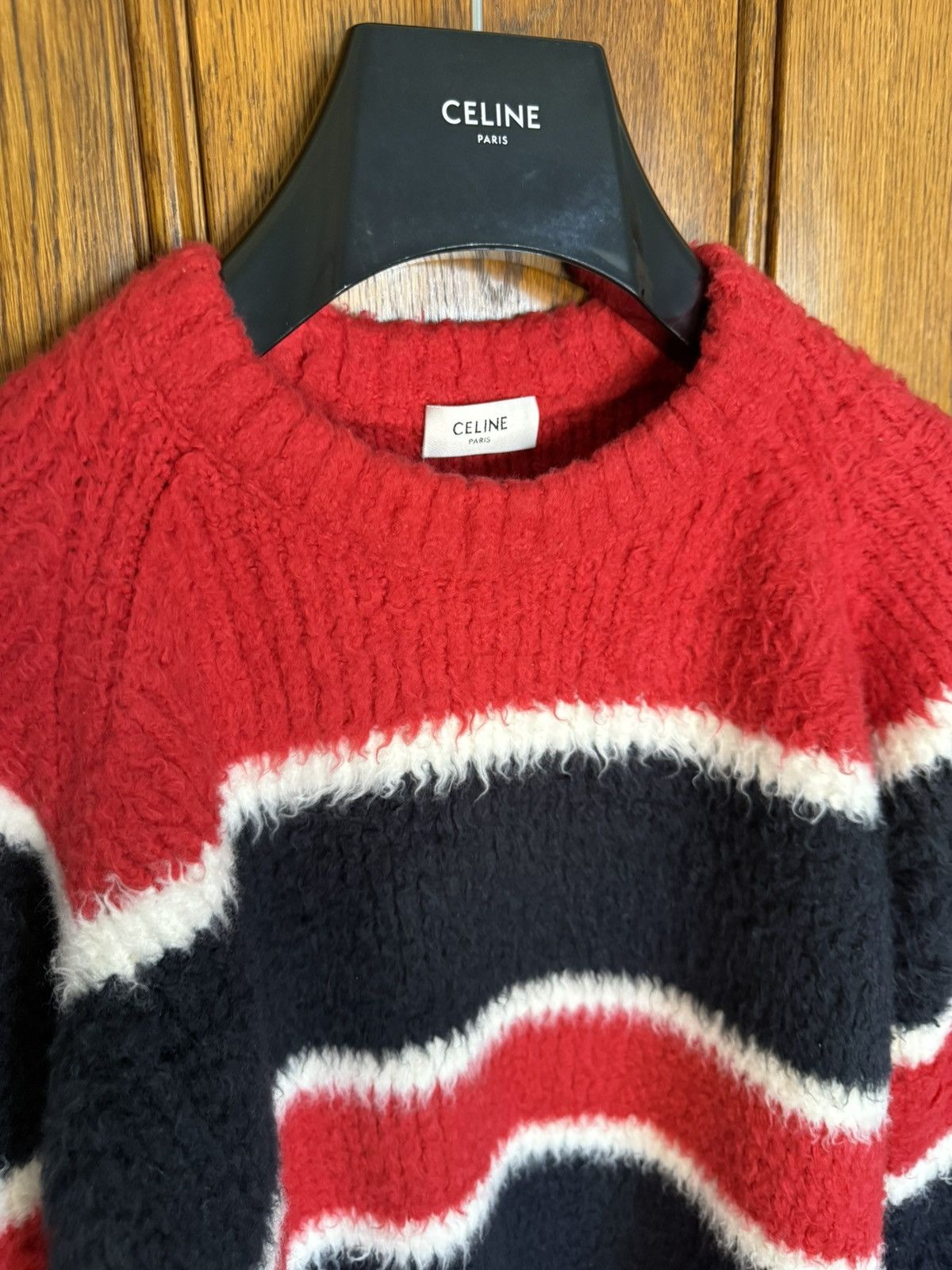 Celine $1.35k 🤑 FW24 Celine striped sweater Hedi Slimane sample Size US L / EU 52-54 / 3 - 16 Thumbnail