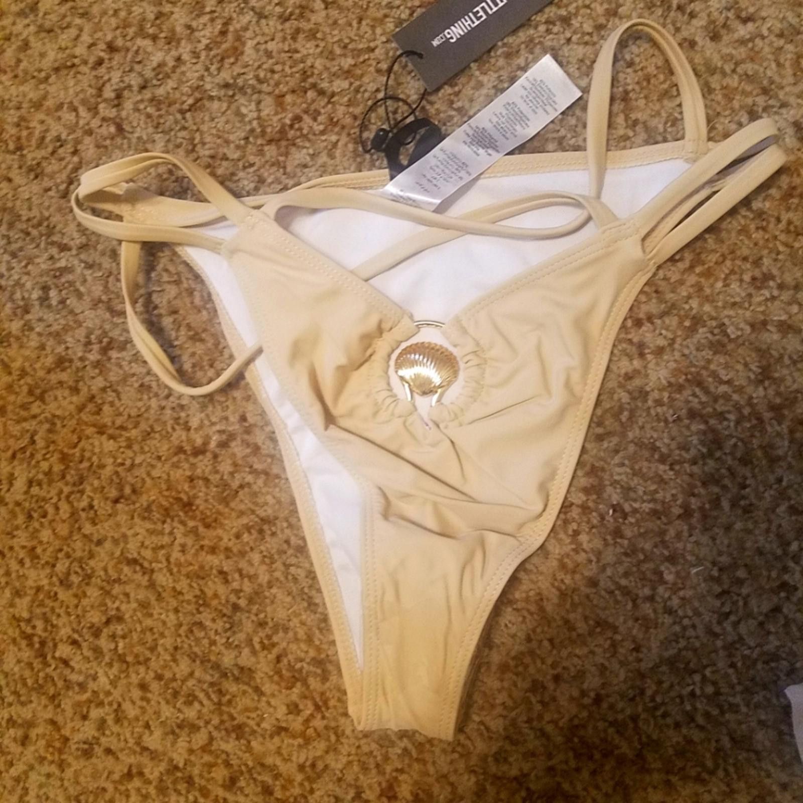 Designer NWT PrettyLittleThing Stone Bikini Bottoms Size 4 Size ONE SIZE - 1 Thumbnail