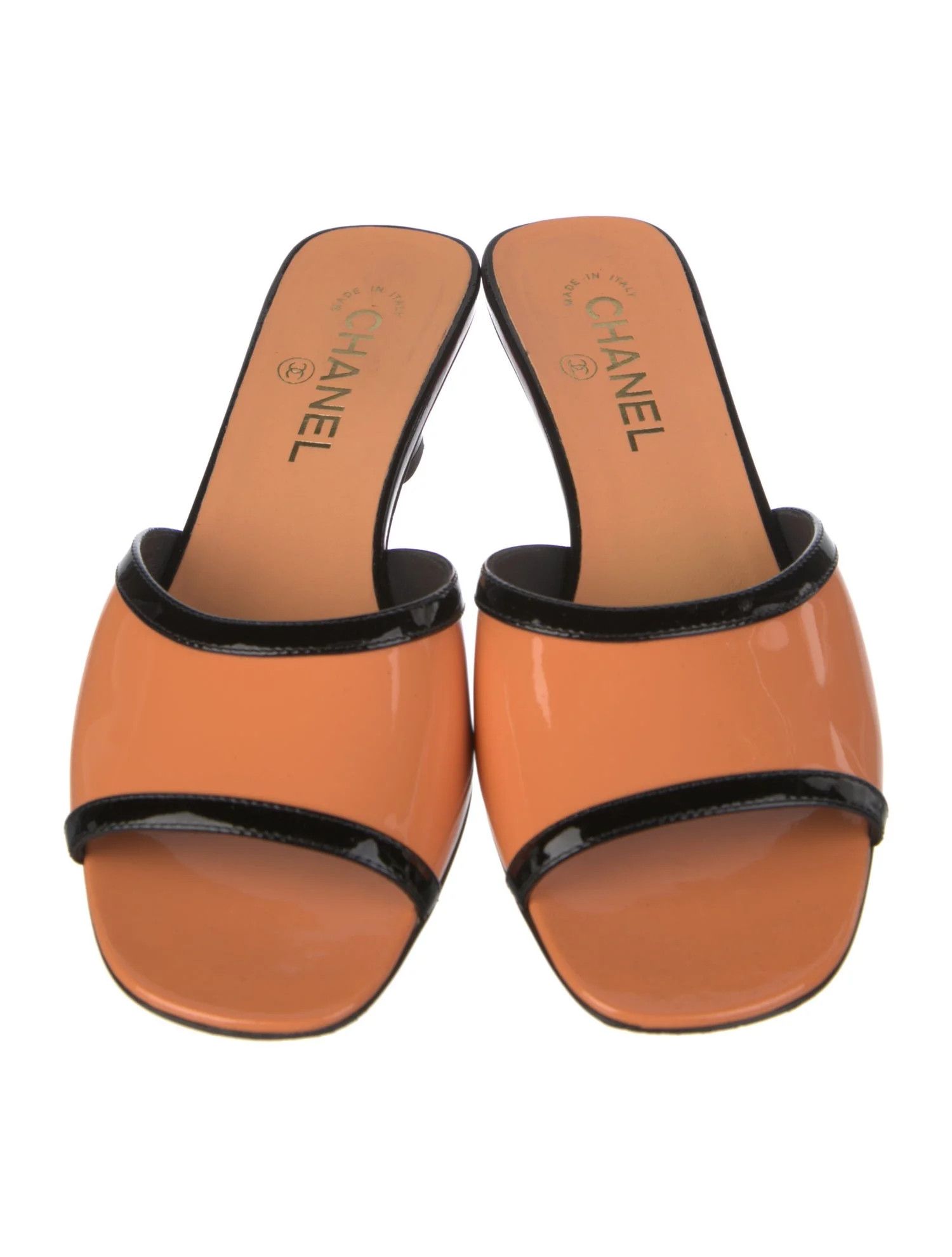 Chanel os11x0126 CC Slide Heels in Orange Size US 7 / IT 37 - 3 Thumbnail