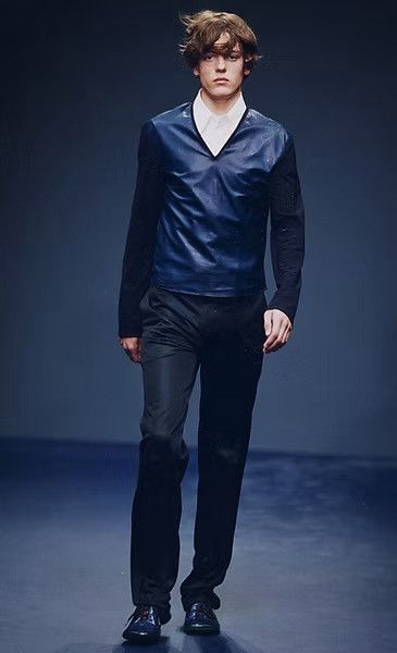 Prada Prada S/S2000 Mens Leather Longsleeve Jumper Size US M / EU 48-50 / 2 - 2 Thumbnail
