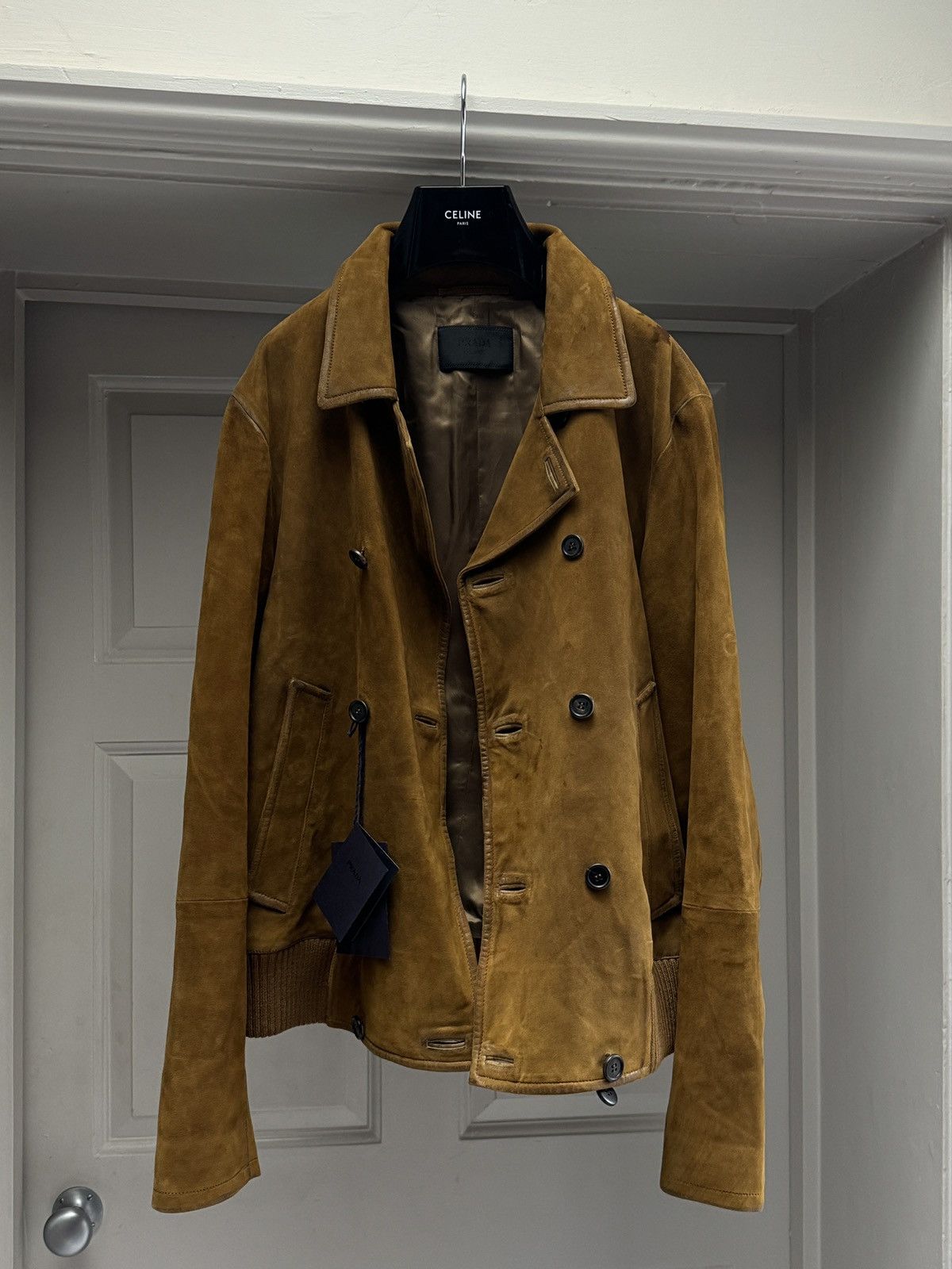 Prada Prada Men’s Brown Suede Double Breasted Jacket size IT 52 Size US L / EU 52-54 / 3 - 5 Thumbnail