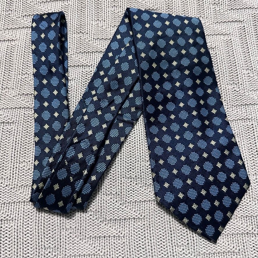 Sulka Sulka blue geometric print French silk tie Size ONE SIZE - 1 Thumbnail