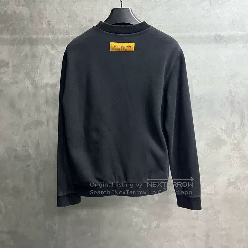 Louis Vuitton Black studded print Logo crewneck pullover s