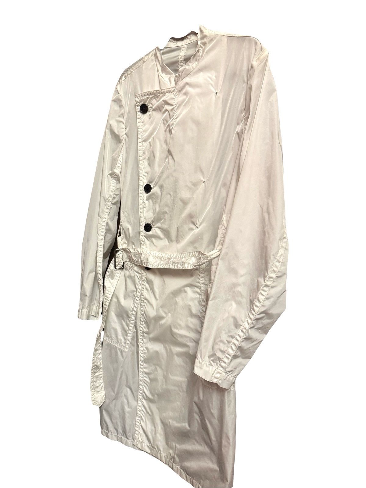 Dries Van Noten dries van noten asymmetrical white rain coat M Size US M / EU 48-50 / 2 - 6 Thumbnail