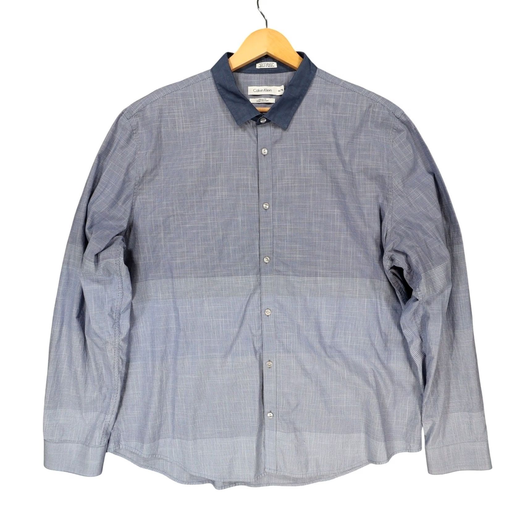 Calvin Klein Calvin Klein Button-Up Shirt Mens XXL Blue Classic Fit Long Sleeve Cotton Size US XXL / EU 58 / 5 - 2 Thumbnail