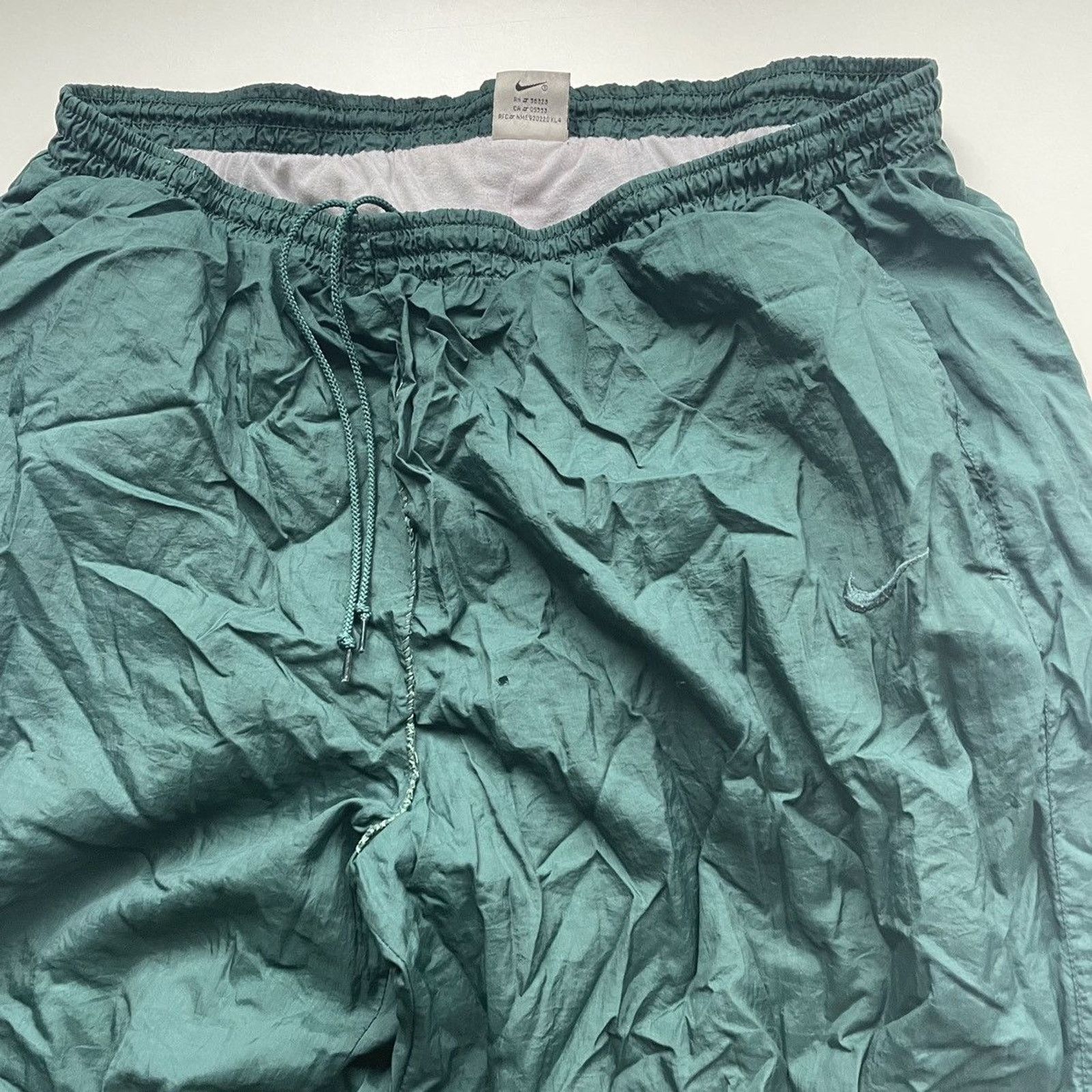 Nike × Vintage Vintage 90s Nike Track Pants Sz XL Green Embroidered Swoosh Size US 36 / EU 52 - 2 Thumbnail