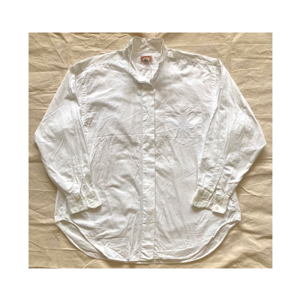 Banana Republic 90’s Banana Republic Mandarin Collar Basic White Shirt Size L / US 10 / IT 46 - 1 Thumbnail