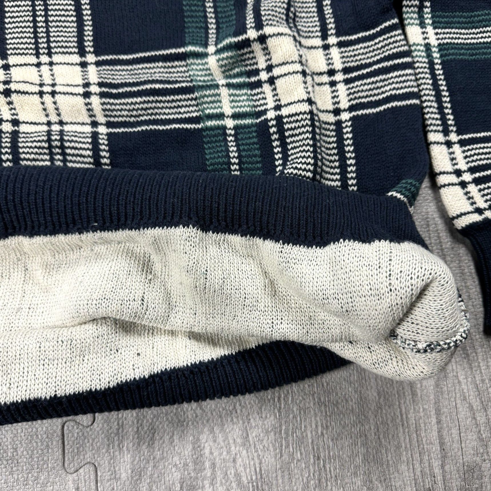 Bill Blass VINTAGE Bill Blass Sweater XL Blue Green White Plaid 90s USA Made Crewneck Mens Classic Preppy Size US XL / EU 56 / 4 - 4 Thumbnail