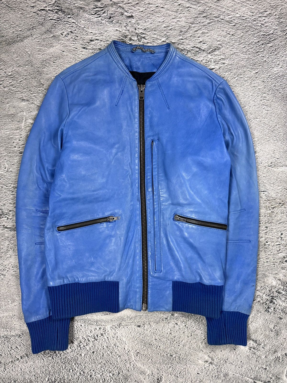 Allsaints Allsaints AW07 specialist blue turqoise Leather Jacket Size US M / EU 48-50 / 2 - 1 Thumbnail