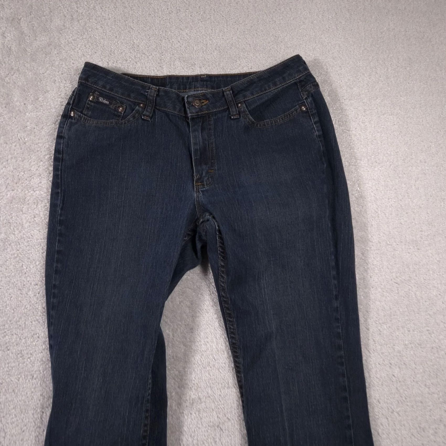 Vintage Riders Jeans Womens 10 Blue Dark Wash Bootcut Stretch Denim 5 Pocket Zip Fly Ladies Jeans Size 32" / US 10 / IT 46 - 3 Thumbnail