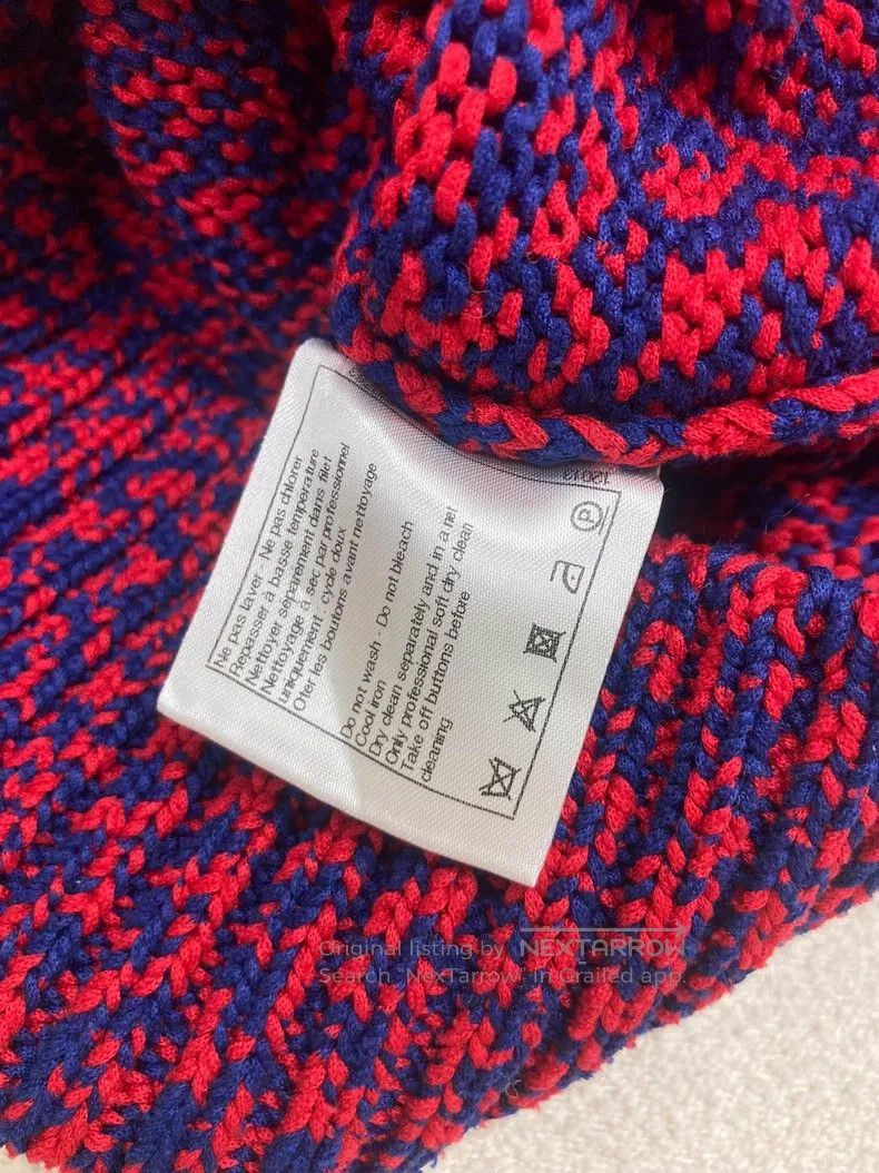 Chanel Chanel Red and blue mixed colour hollow knitted sweater Size XS / US 0-2 / IT 36-38 - 4 Thumbnail