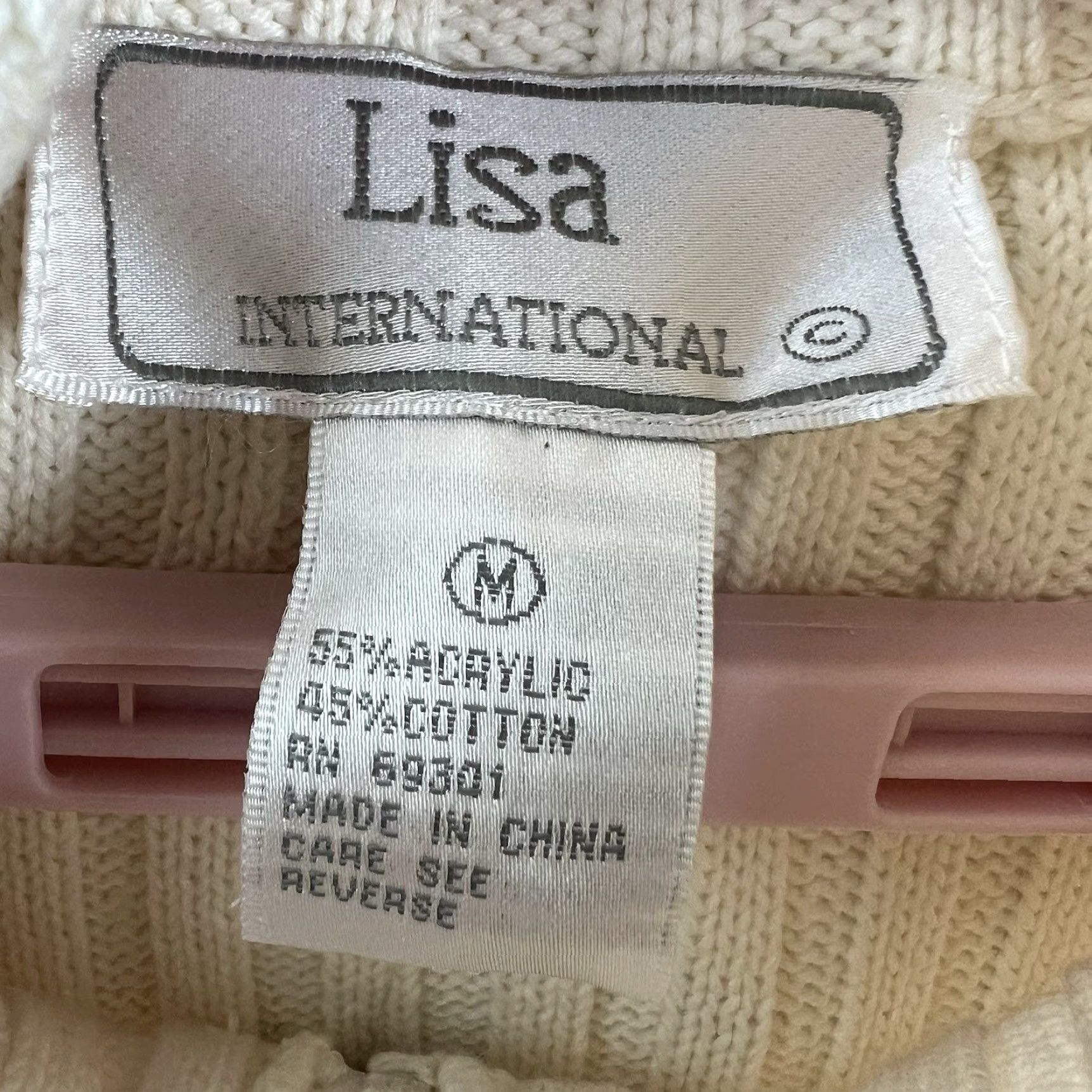 Vintage VINTAGE Lisa Int Full Zip Vest Shirt Women M Ivory Knit Striped 90s Designer Barbie Ang el Theme Mens? Wait Size M / US 6-8 / IT 42-44 - 6 Thumbnail