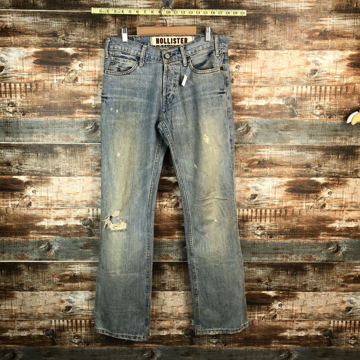Japanese Brand Hollister Blue Distressed ripped Denim Pants #A1415 Size US 31 - 1 Thumbnail