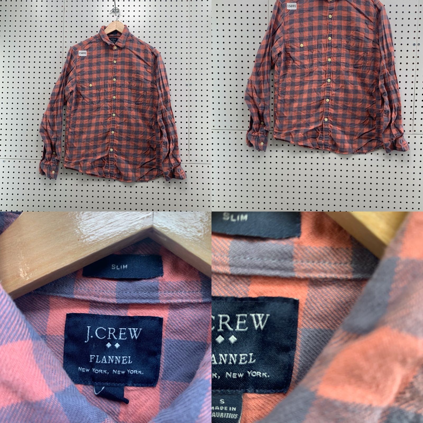J.Crew VINTAGE J.CREW Flannel Shirt Men Small Pink Blue Plaid Long Sleeve Preppy Size US S / EU 44-46 / 1 - 8 Thumbnail