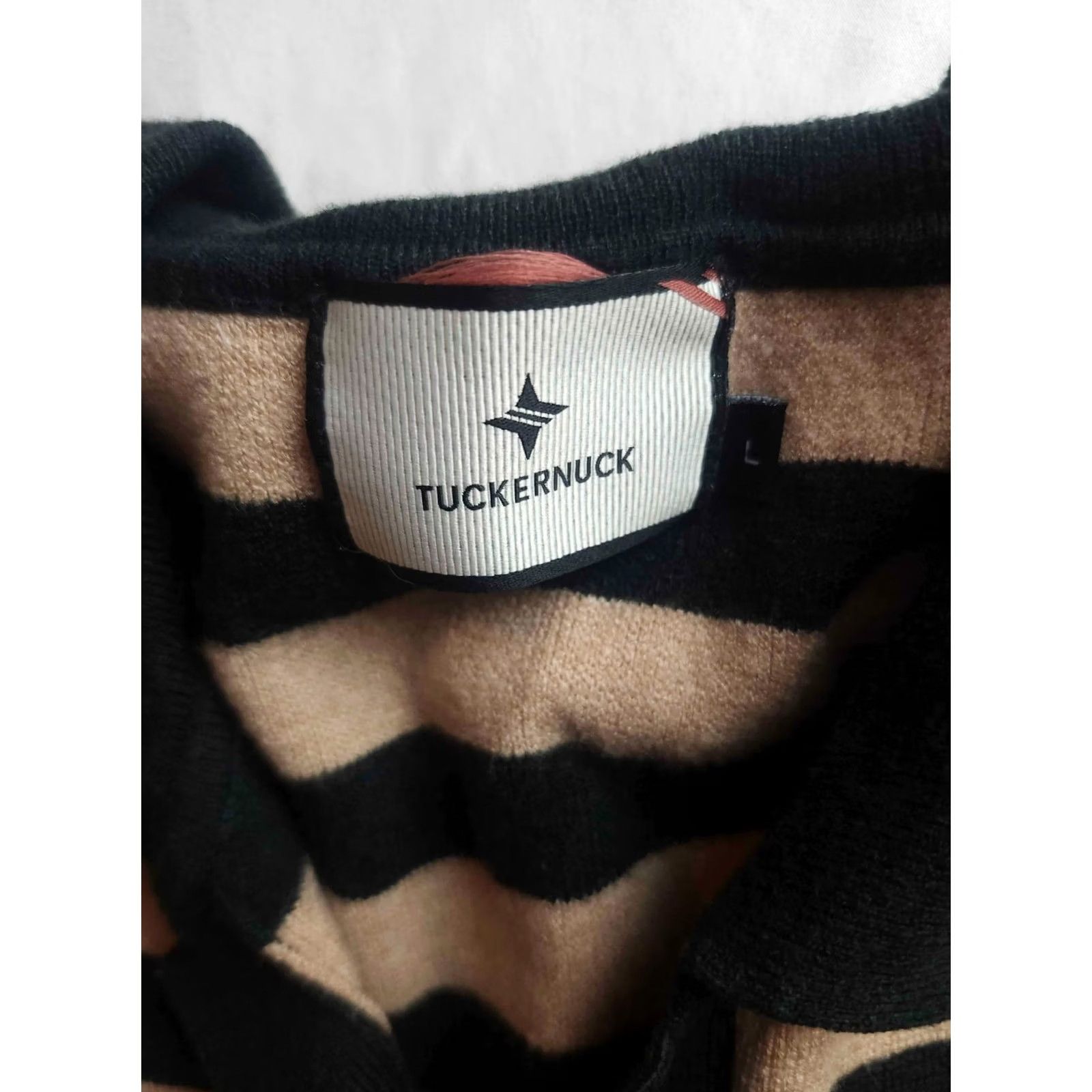 Vintage Tuckernuck Polo Shirt Mens Large Brown Black Striped Short Sleeve Knit Preppy Size US L / EU 52-54 / 3 - 4 Thumbnail