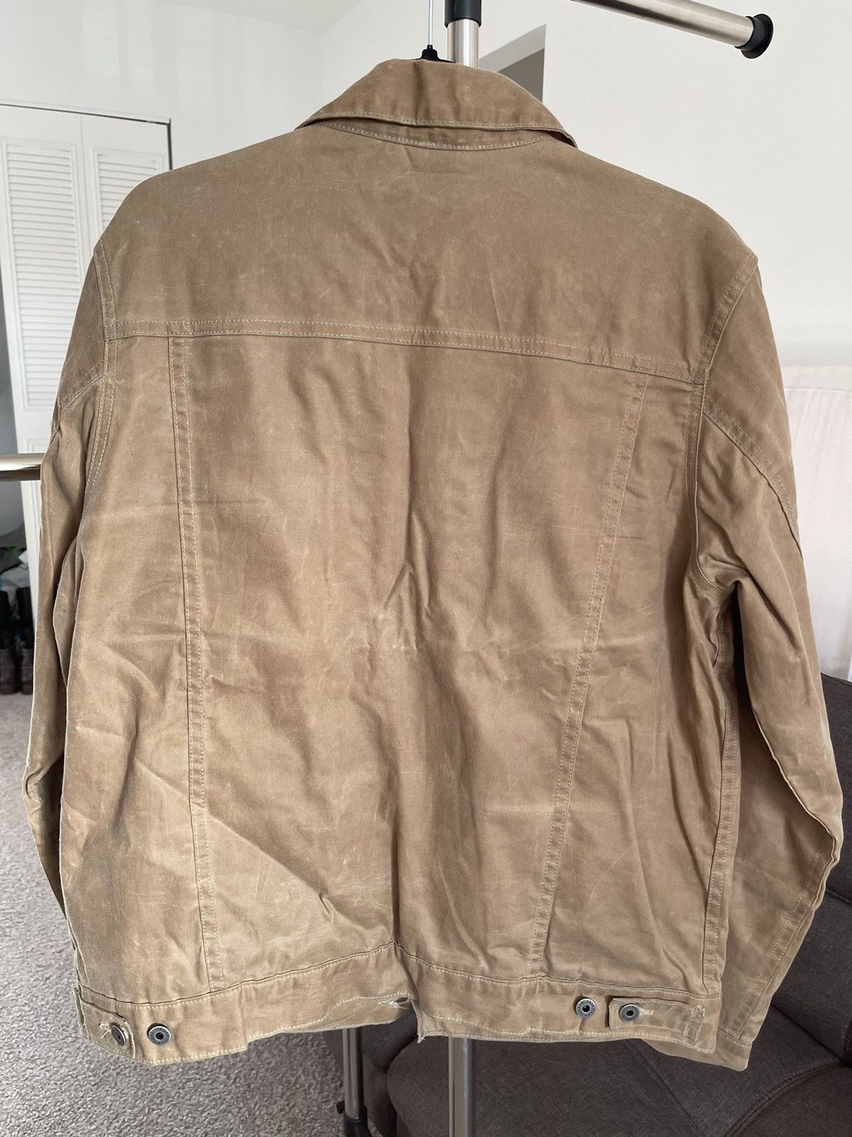 Flint And Tinder Flint and Tinder flannel-lined waxed trucker jacket Size US L / EU 52-54 / 3 - 2 Thumbnail