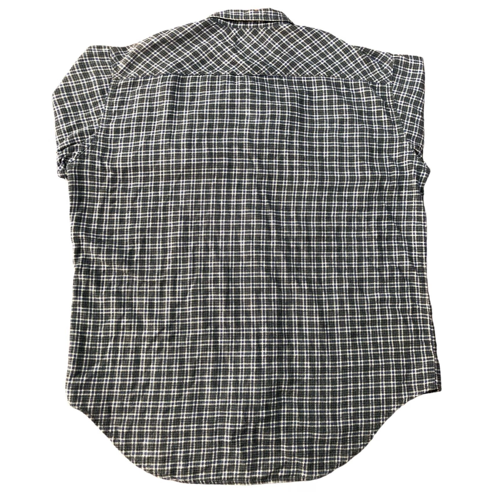 Levi's VINTAGE Levi's Shirt Men Large Green Blue Plaid Heavyweight Pocket Size US L / EU 52-54 / 3 - 3 Thumbnail