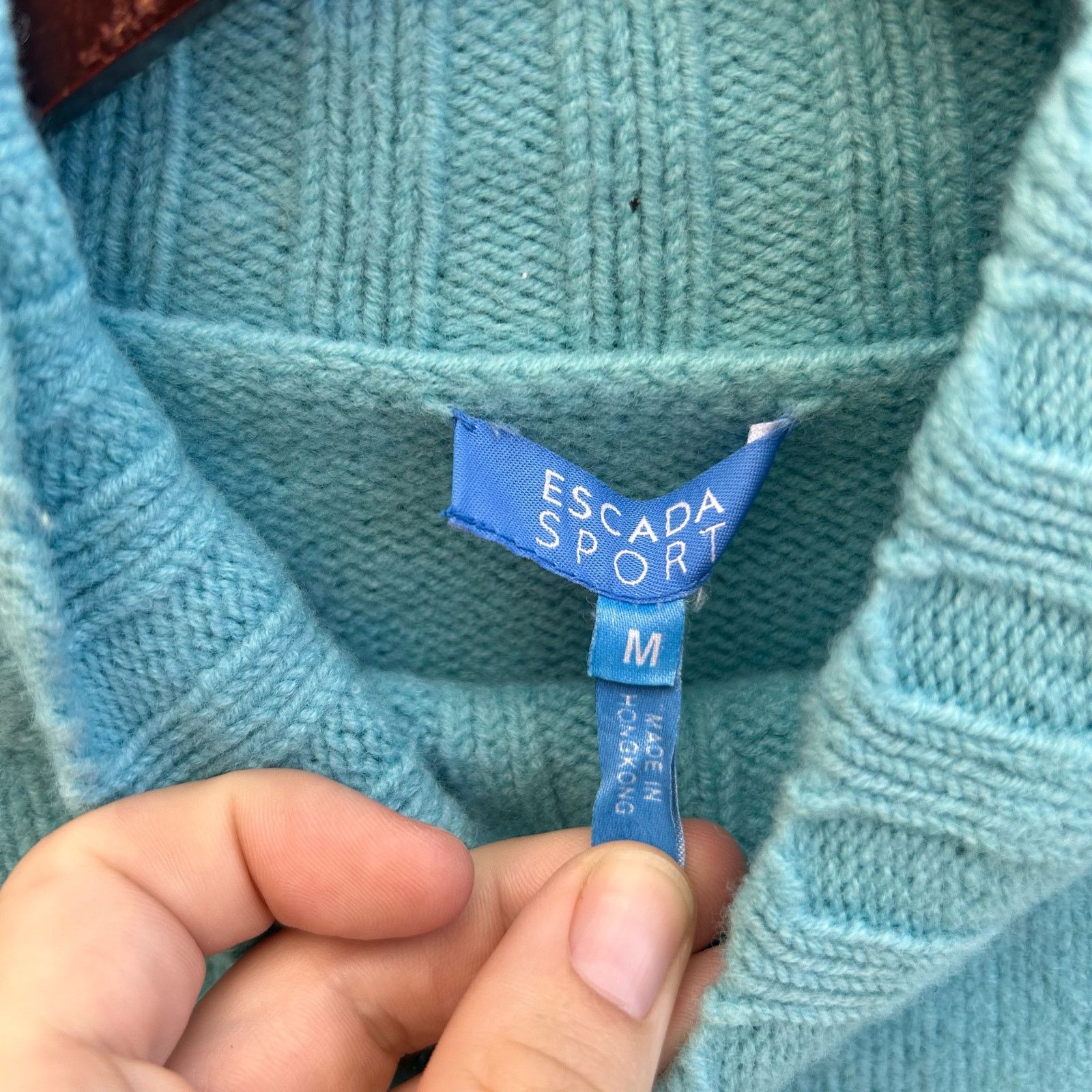 ESCADA Monogram Merino Wool Turtle Neck Size Medium