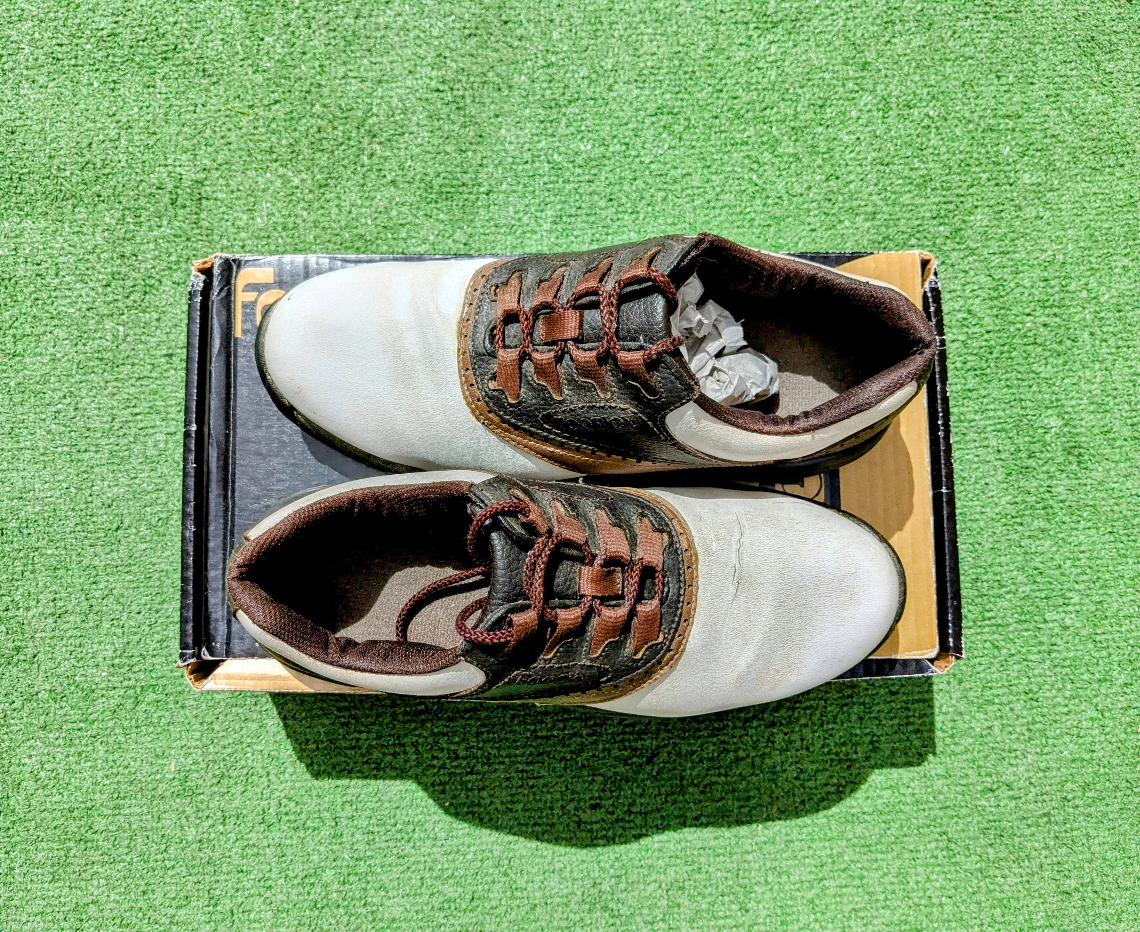 Footjoy CRACKED Foot-Joy 53572 Golf Classic Spike Shoes USED Size US 8.5 / EU 41-42 - 6 Thumbnail