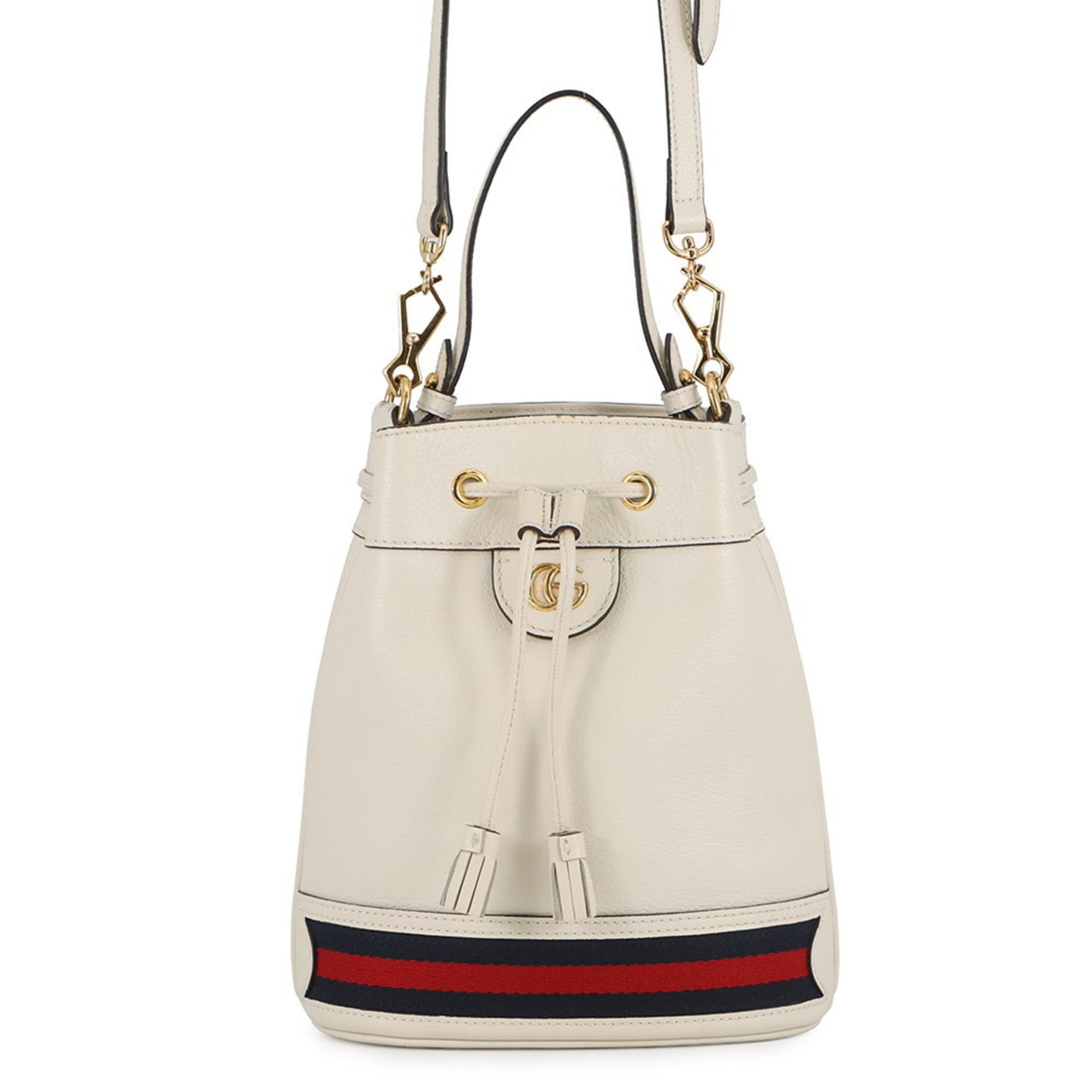 Gucci Ophidia Small Bucket Bag Leather Handbag 610846 Gucci Shoulder Women's in White