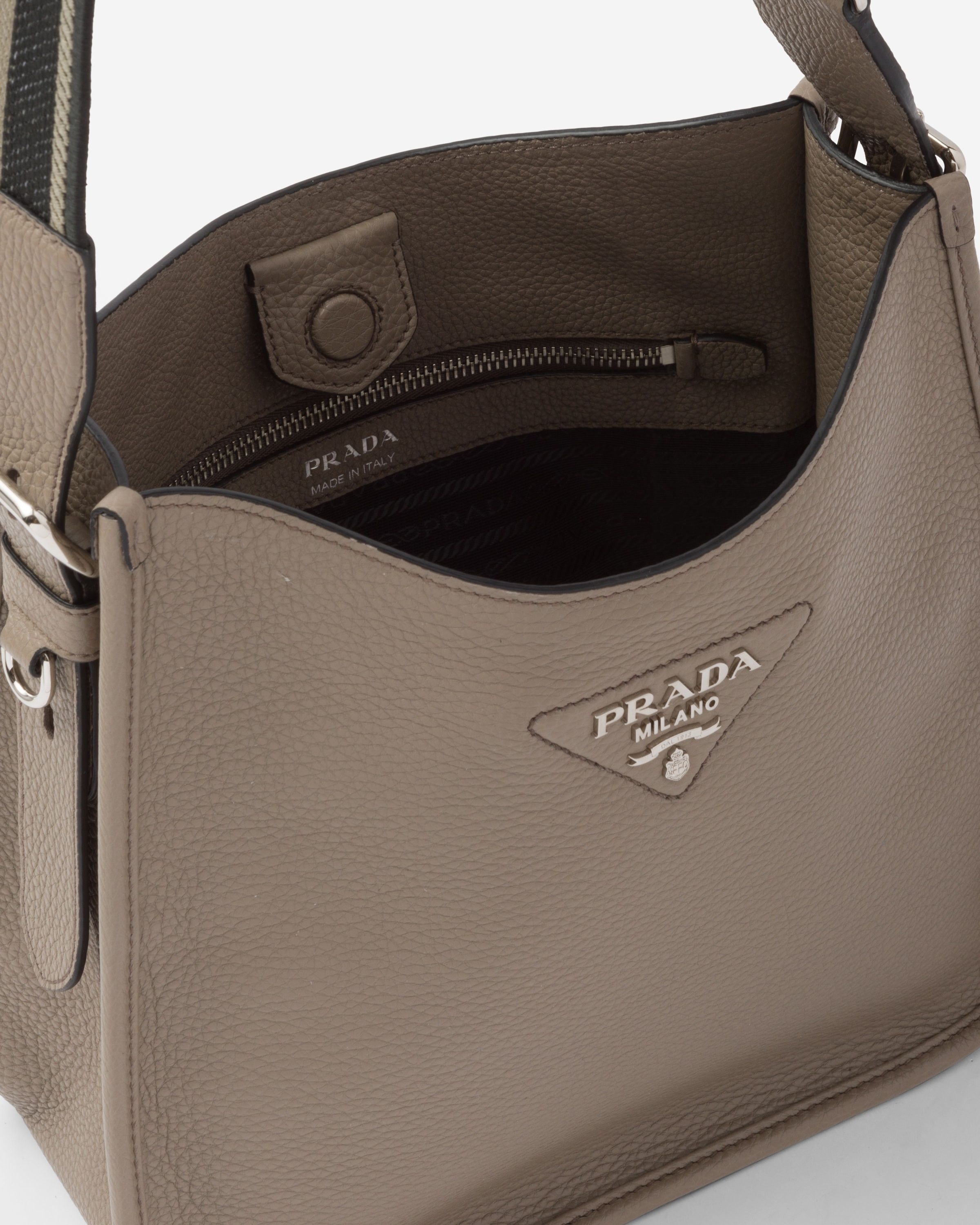 Prada o1la1rc1a0925 Size: OS / Leather Hobo Bag in Taupe Size ONE SIZE - 5 Thumbnail