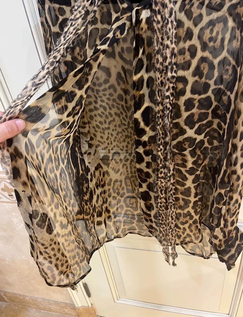 Saint Laurent Paris sheer leopard print silk shirt-2507 Size XS / US 0-2 / IT 36-38 - 8 Thumbnail