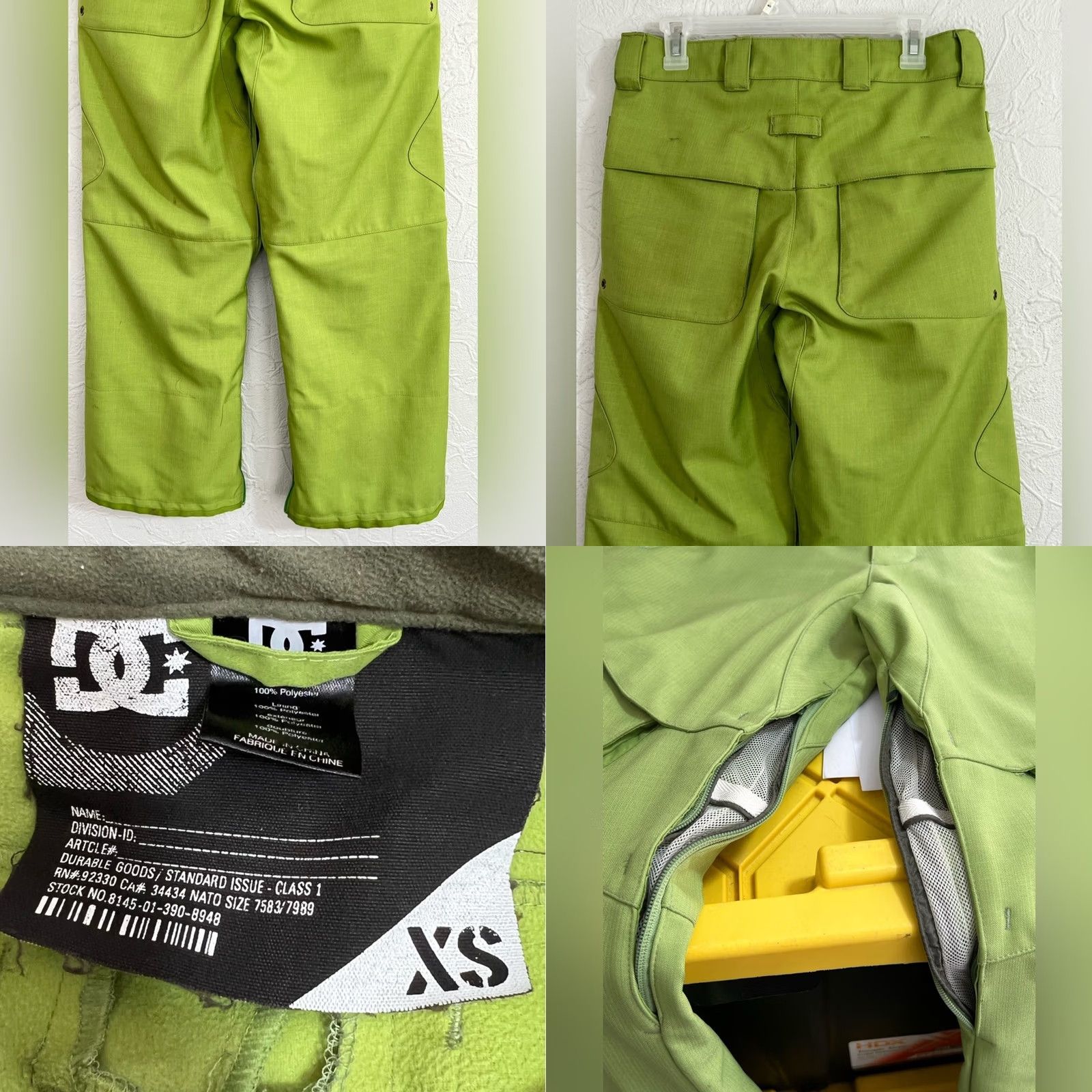 Vintage VINTAGE DC Snow Pants Mens XS Waterproof Lime Green Fernie Inseam 28in Pants Regular Ghost? Size US 27 - 9 Thumbnail