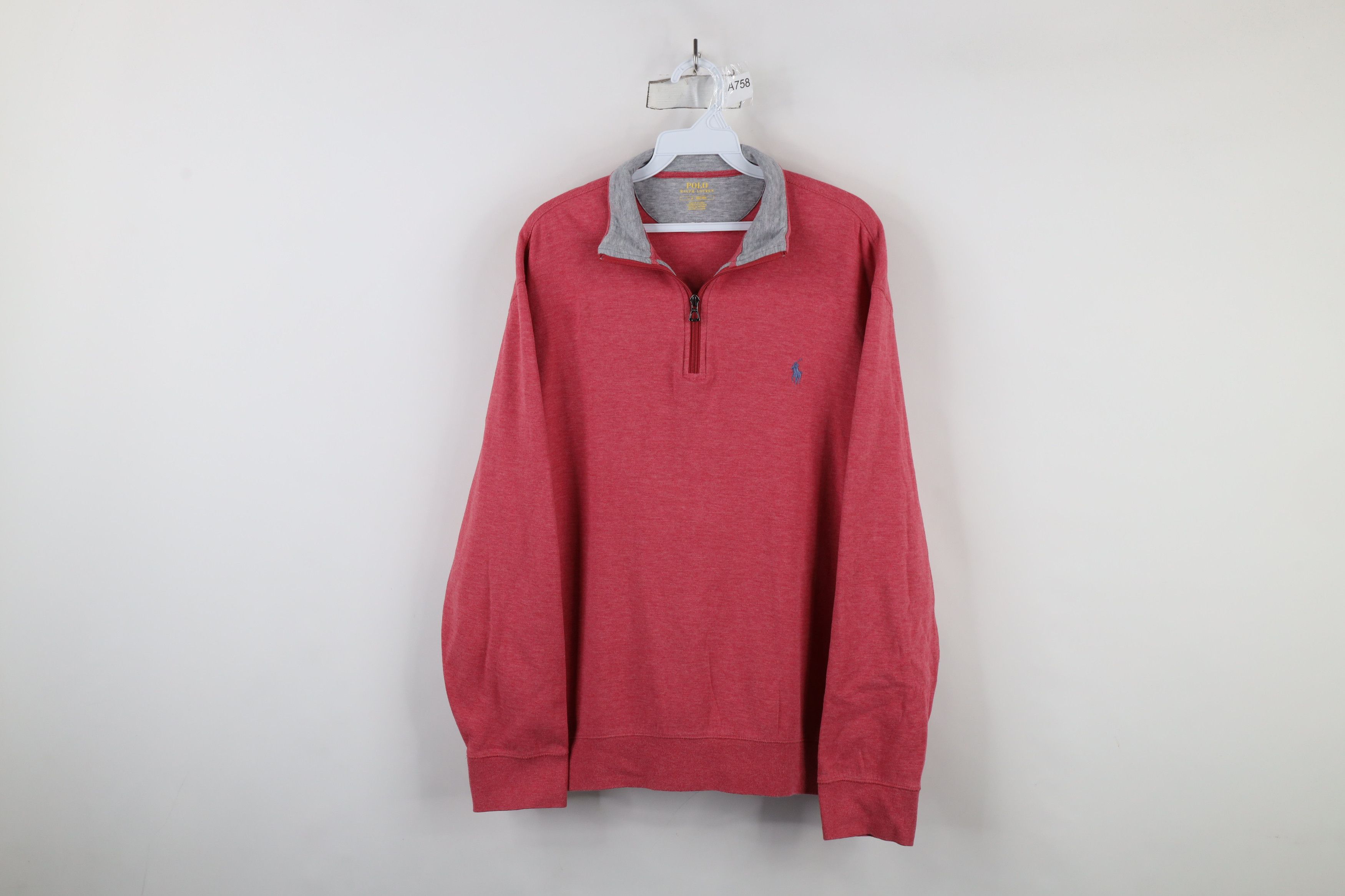 Ralph Lauren × Vintage Ralph Lauren Touch Cotton Knit Half Zip Pullover Sweater Red Size US L / EU 52-54 / 3 - 1 Thumbnail