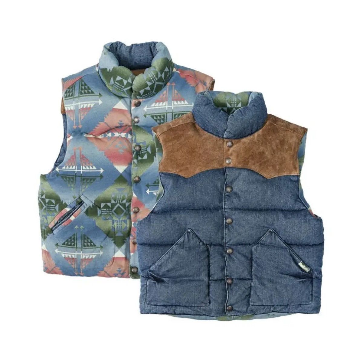 Polo Ralph Lauren Double-sided Vest Denim Southwestern Aztec Size US XXL / EU 58 / 5 - 3 Thumbnail