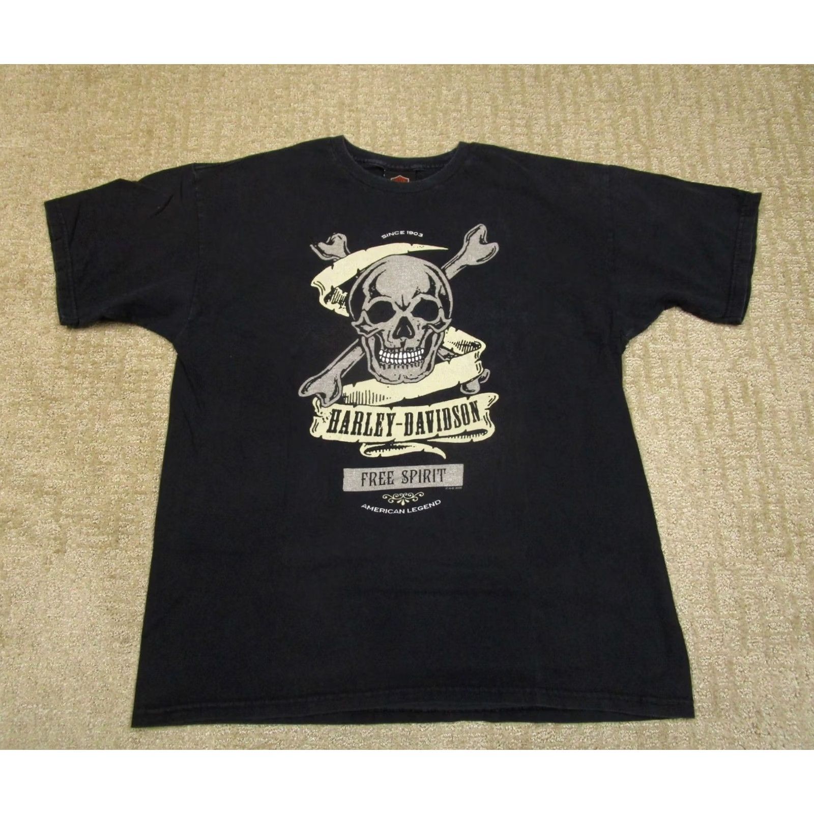 Harley Davidson Harley-Davidson Shirt Men Large Black Skull Cross Bones Louisiana Graphic Tee Size US L / EU 52-54 / 3 - 2 Thumbnail