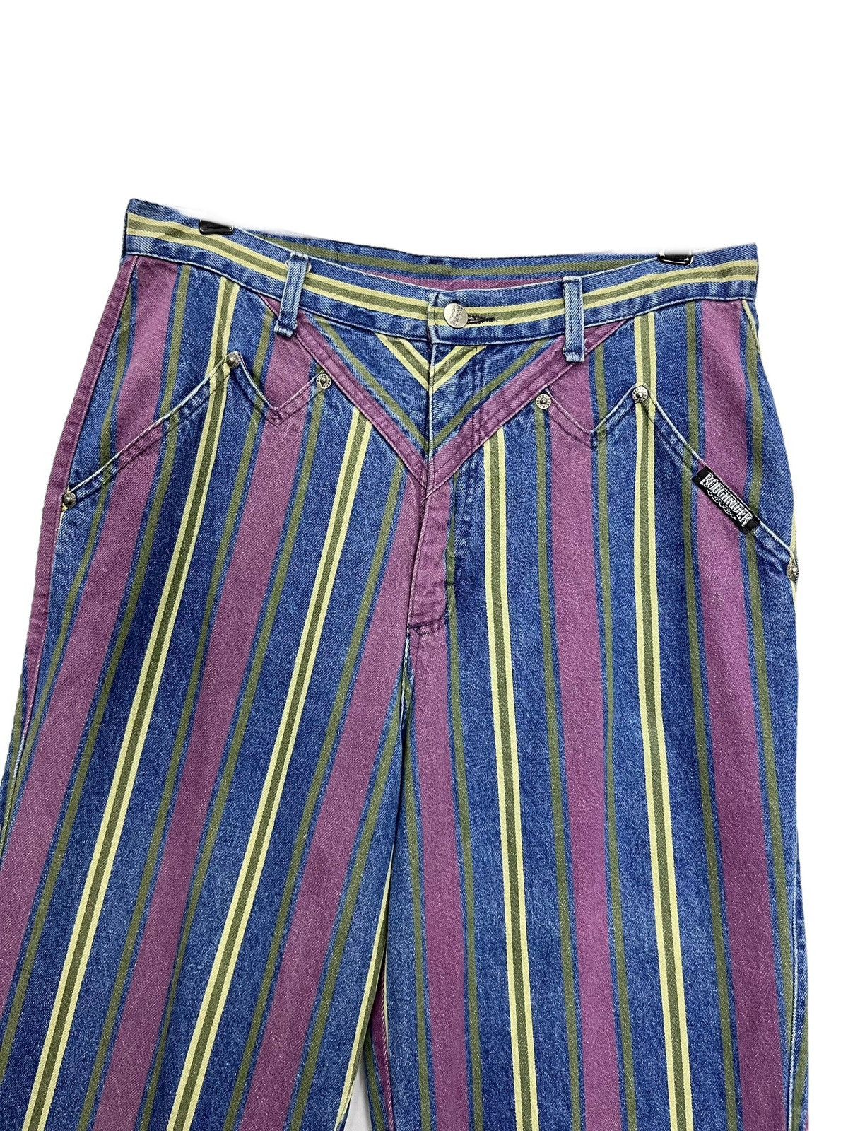 Cross Colours × Vintage 🔥Vintage ROUGH RIDER Western Stripes Denim Made In USA Size US 30 / EU 46 - 6 Thumbnail