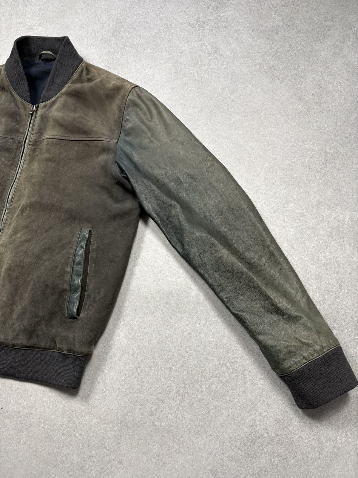 Hackett Hackett London Two-Tone Goat & Lamb Leather Bomber Jacket L Size US L / EU 52-54 / 3 - 3 Thumbnail