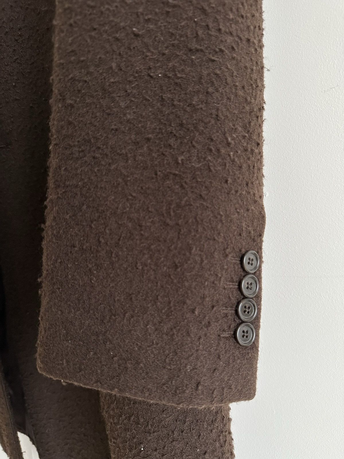 Caruso Chocolate Brown Wool Boucle Overcoat Size US L / EU 52-54 / 3 - 6 Thumbnail